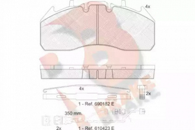 R BRAKE rb1831122 -  Комплект тормозных колодок, дисковый тормоз